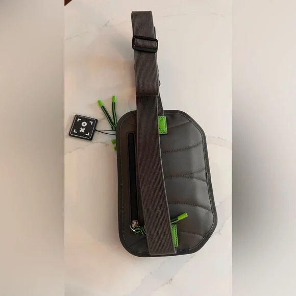 Gucci Red and Gray Crossbody Bag with Neon Green Accents - Picture 2 of 15